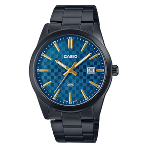 Casio Watch MTP-VD03B-2AUDF For Men - Analog Display, Stainless Steel Band - Navy