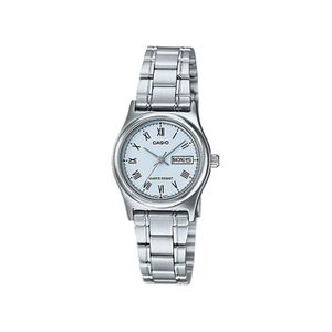 Casio Watch LTP-V006D-2BUDF For Women - Analog Display, Stainless steel Band - Silver