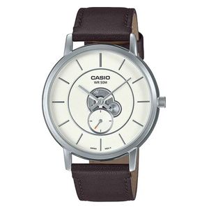  Casio Watch MTP-B130L-7AVDF For Men - Analog Display, Leather Band - Brown 