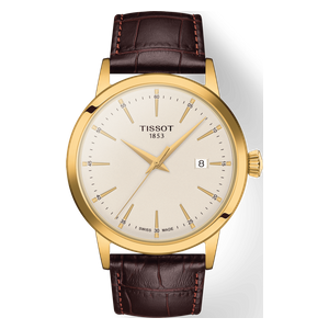  Tissot Watch T1294103626100 For Men - Analog Display, Leather Band - Brown 