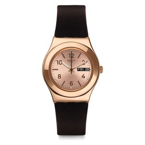  Swatch Watch YLG701- For Women - Analog Display, Silcone Band - Brown 