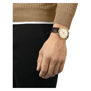 Tissot Watch T1294103626100 For Men - Analog Display, Leather Band - Brown 