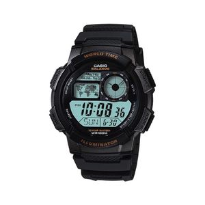 Casio Watch AE-1000W-1BVDF For Men - Digital Display, Resin Band - Black