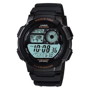 Casio Watch AE-1000W-1BVDF For Men - Digital Display, Resin Band - Black