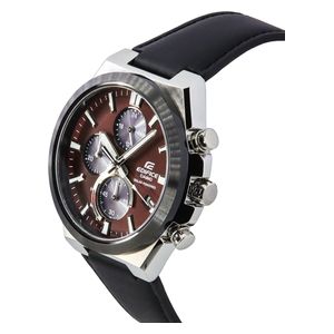 Casio Watch EQS-950BL-5AVUDF For Men - Analog Display, Leather Band - Black