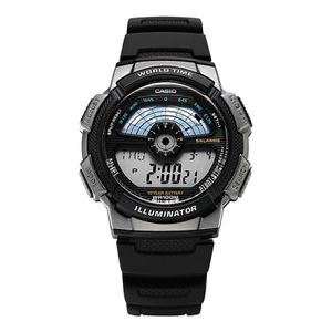 Casio Watch AE-1100W-1AVSDF For Men - Digital Display, Resin Band - Black