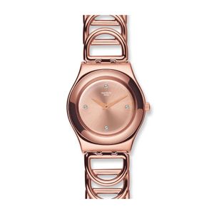  Swatch Watch YLG126G For Women - Analog Display, Stainless Steel Band - Bronze 