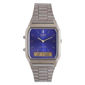  ساعة كاسيو للرجال AQ-230GG-2ADF - عرض بعقارب, سوار من ستانلس ستيل - سلفر 