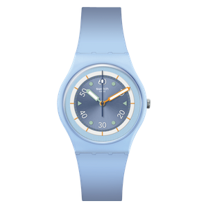  Swatch SO31L100 For Men - Analog Display, Silicone Band - Blue 