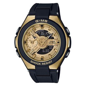  Casio Watch MSG-400G-1A2DR For Women - Analog Display, Resin Band - Black 