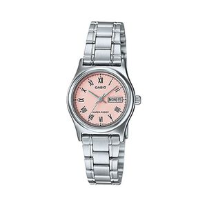 Casio Watch LTP-V006D-4BUDF For Women - Analog Display, Stainless steel Band - Silver
