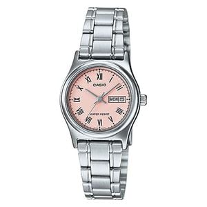  Casio Watch LTP-V006D-4BUDF For Women - Analog Display, Stainless steel Band - Silver 