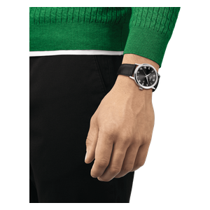 Tissot Watch T1294101605300 For Men - Analog Display, Leather Band - Black 