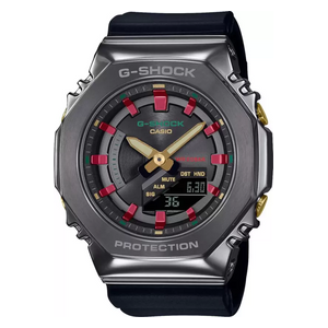  ساعة كاسيو للرجال GM-S2100CH-1ADR - عرض بعقارب, سوار من راتنج - اسود 
