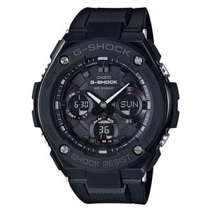  Casio Watch GST-S100G-1BDR For Men - Analog Display, Resin Band - Black 
