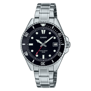  Casio Watch MDV-10D-1A1VDF For Men - Analog Display, Stainless Steel Band - Silver 