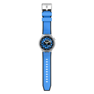  Swatch Watch SB07S106 For Unisex - Analog Display, Silicon Band - Blue 