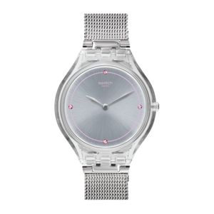  Swatch Watch SVOK105M For Women - Analog Display, Stainless Steel Band - Sliver 