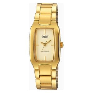  Casio Watch For Women - Analog Display, Stainless Steel Band - Gold 