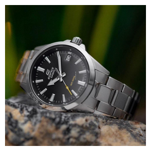 Casio Watch EFV-100D-1AVUDF For Men - Analog Display, Stainless Steel Band - Silver