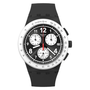  Swatch SUSB420 For Men - Analog Display, Silicone Band - Black 