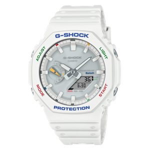  ساعة كاسيو للرجال - عرض بعقارب, سوار من ريزين - ابيض 