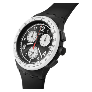  Swatch SUSB420 For Men - Analog Display, Silicone Band - Black 