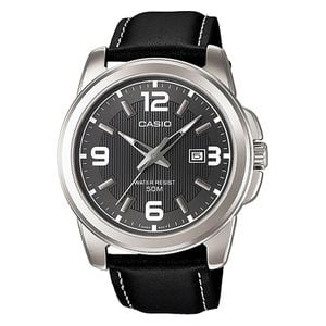  ساعة كاسيو للرجال MTP-1381L-1AVDF - عرض بعقارب, سوار من ستانلس ستيل - أسود 