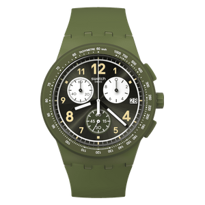  Swatch SUSG406 For Men - Analog Display, Silicone Band - Green 