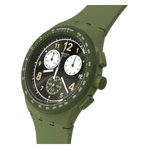  Swatch SUSG406 For Men - Analog Display, Silicone Band - Green 