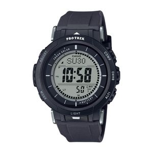  Casio Watch PRG-30-1DR For Men - Digital Display, Silicone Band - Black 