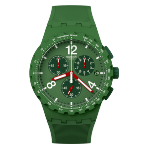  Swatch SUSG407 For Men - Analog Display, Silicone Band - Green 