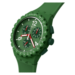  Swatch SUSG407 For Men - Analog Display, Silicone Band - Green 