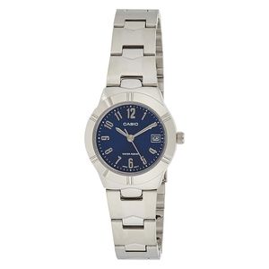  Casio Watch LTP-1241D-2A2DF For Women - Analog Display, Stainless Steel Band - Silver 