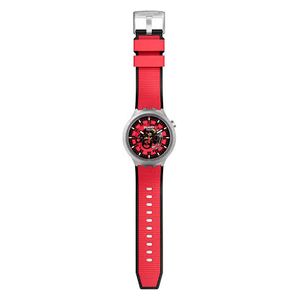  Swatch Watch SB07S110 For Men - Analog Display, Silicon Band - Red 
