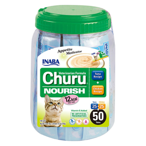  Inaba Churu Nourish Veterinarian Formula Cat Treats - Tuna & Chicken Variety Pack, 50 Pieces 