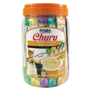 اينابا تشورو وجبة خفيفة للقطط بأنواع الدجاج - 50 قطعة