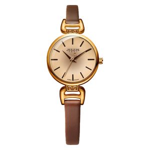 JULIUS Watch For Women - Analog Display, Leather Band - Brown