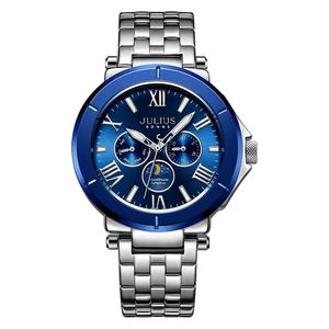 JULIUS Watch For Men - Analog Display, Stainless Steel Band - Silver