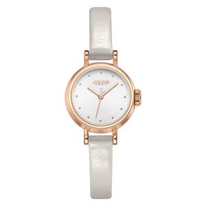  JULIUS Watch For Women - Analog Display, Leather Band - White 