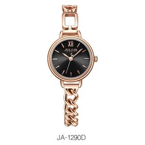  ساعة جوليوس للنساء - عرض بعقارب, سوار من ستانلس ستيل - ذهبي روز 