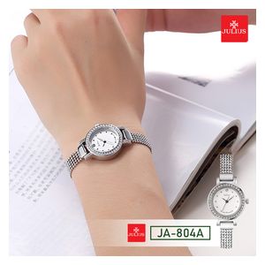 ساعة جوليوس للنساء JA-804A - عرض بعقارب, سوار من ستانلس ستيل - سلفر