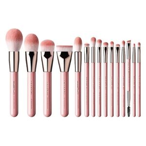  إيجشو مجموعة فرش المكياج - 15 قطعة - وردي 