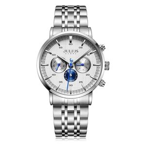 JULIUS Watch For Men - Analog Display, Stainless Steel Band - Silver