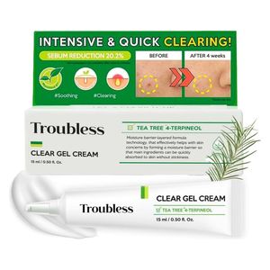  Troubless Clear Gel Cream - Deeply hydrates with a lightweight, fast-absorbing formula, 15 ml 
