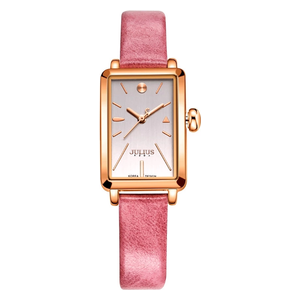 JULIUS Watch JA-941 For Women - Analog Display, Leather Band - Pink