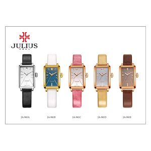 JULIUS Watch JA-941 For Women - Analog Display, Leather Band - Pink