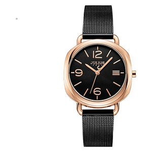 JULIUS Watch JA-1191 For Women - Analog Display, Stainless Steel Band - Black