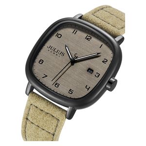 JULIUS Watch For Men - Analog Display, Leather Band - Brown
