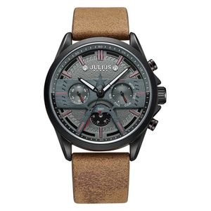 JULIUS Watch For Men - Analog Display, Leather Band - Brown